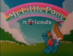 #93374 - animated, baby ribbon, bow, butterfly, cute, g1, jumping, my little pony 'n friends, pony, ribbon (g1), safe, spinning, title card, unicorn - Derpibooru